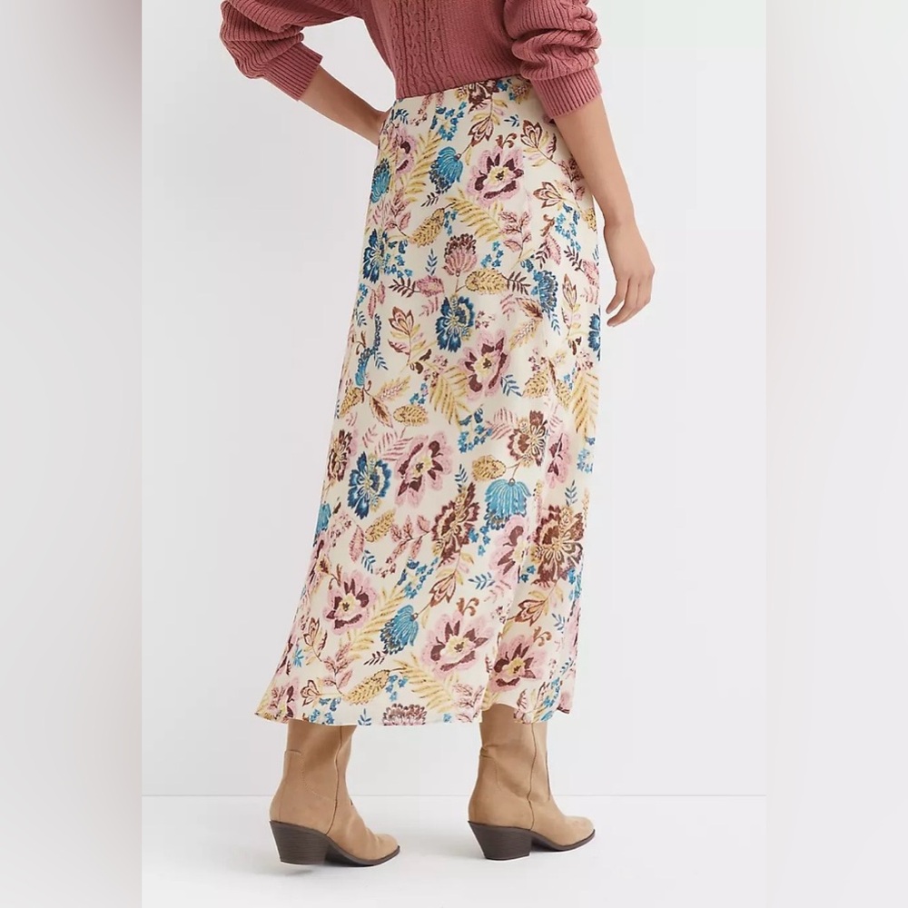 LOFT Petite Garden Chiffon Paneled Midi Skirt - Picture 2 of 5
